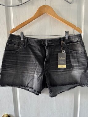 Black denim cutoff style shorts size 16